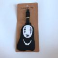 Spirited Away No Face cartoon PVC Keychain classic anime soft rubber luggage tag boarding pass bag tags hanging ornaments bags. 