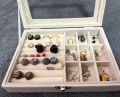 Jewelry Storage Organizer Velvet Drawer Tray Acrylic Jewelry Box Display Holder Case for Necklace Earring Bracelet Watch (beige, white, pink, black with lid) / Jewelry Box, 3 Grids Women's Jewelry Organizer, Velvet Jewelry Organizer. 