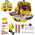Deluxe Tool Set Construction And Car Shape Box For Kids. 