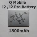 Q i2 , I2 Pro Mobile Battery Replacement with 1800mAh Capacity_Black. 
