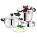 Imported Unique Pro 3 in 1 Stainless Steel Automatic Pressure Cooker 4L + 6L & 5L + 7L. 