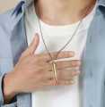 Silver Never Fade Stainless Bar Locket Necklace Pendant for Boys & Men. 