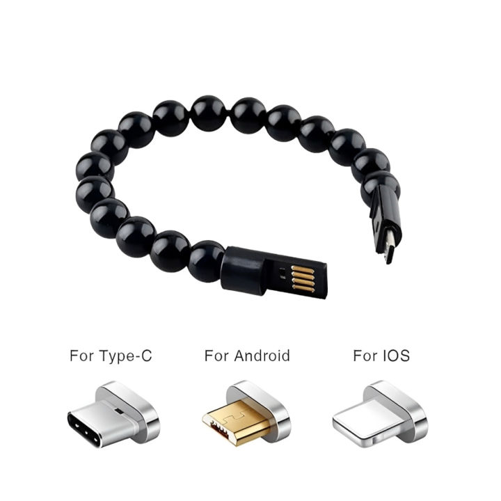 Beads Bracelet Cable Type C Fast Charging Bracelet Data Cable