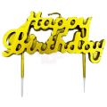 HAPPY BIRTHDAY GOLDEN COLOR CANDLE FOR CAKE DECORATION. 