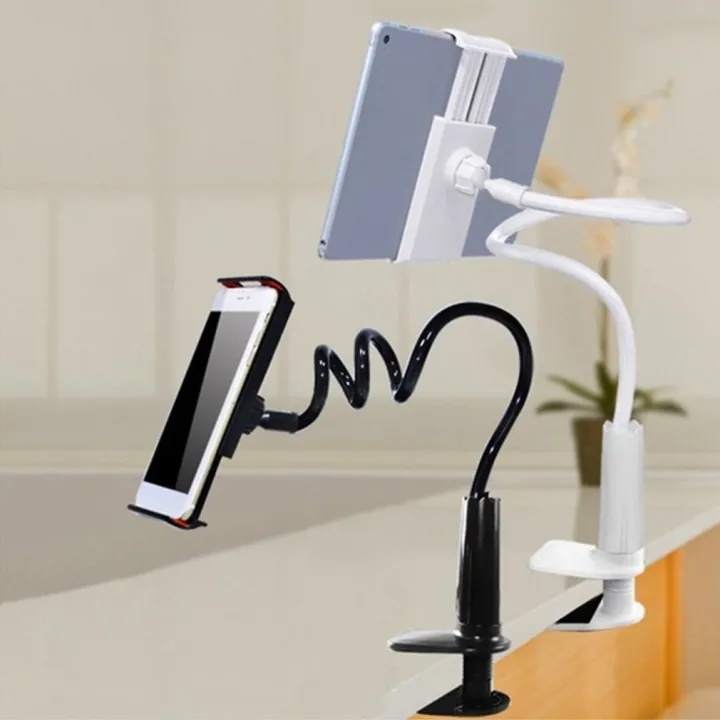 Mobile & Tablet Holder with 360 Rotation, Mobile Stand with Anti-Slip Silicone Pads & Fully Flexible Gooseneck Arm & for Bed, Table,  for All Tablet/Smartphones 4 to 10.4 Inches