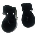 Black Velvet Kolapuri Chappal for Women & Girls - Comfortable. 