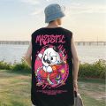 Hip Hop Oversized Tank Top For Men Cartoon Printed Fashion Vest Casual Sleeveless Tshirt Tops All-Match Plus Size Couple T Shirt Clothes. 