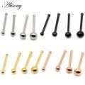 Alisouy 1PC Nose Studs Bar 316L Stainless Steel Ball Nose Piercing Pin Earrings Women Nose Rings Fashion Body Jewelry. 