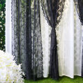 JM Floral Black White Lace Window Curtain Door Curtain Living Room Bedroom Drapes Sperate Curtains Home Decor Organza. 