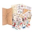 Oufeiton Scrapbook Sticker Set Vintage Aesthetic Scrapbook Stickers Set Exquisite Patterns for Diy Journaling Scrapbooking Multi-use Supplies Kit for Creative Projects Personalized Stickers. 