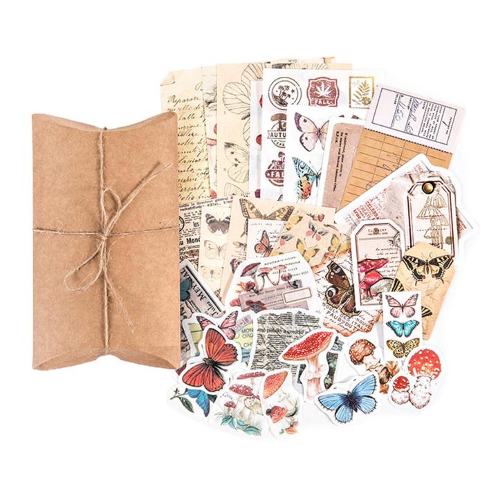 Oufeiton Scrapbook Sticker Set Vintage Aesthetic Scrapbook Stickers Set Exquisite Patterns for Diy Journaling Scrapbooking Multi-use Supplies Kit for Creative Projects Personalized Stickers