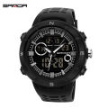 SANDA brand fashion men's electronic watches, trendy multi-function watches, luxury waterproof sports watches. 