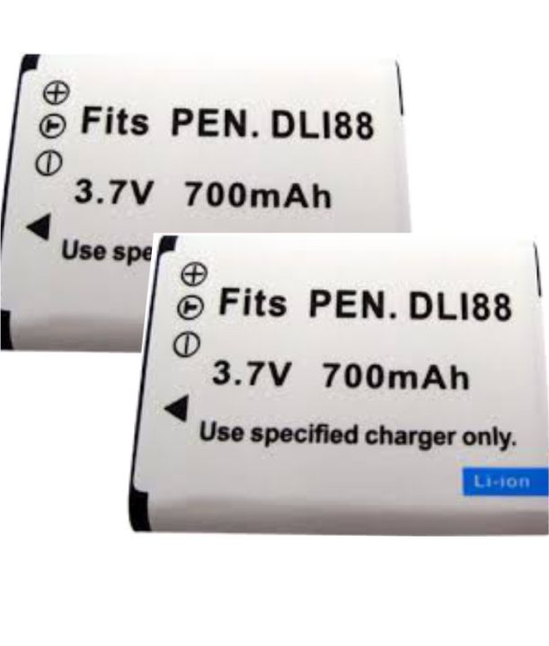 Pentax D-LI88 & Sanyo DB-L80 Compatible Battery for Optio P70, P80, H90, and WS80 - 700mAh, Li-Ion Battery - High-Performance Camera Battery – (2 Replacement Batteries Pack)
