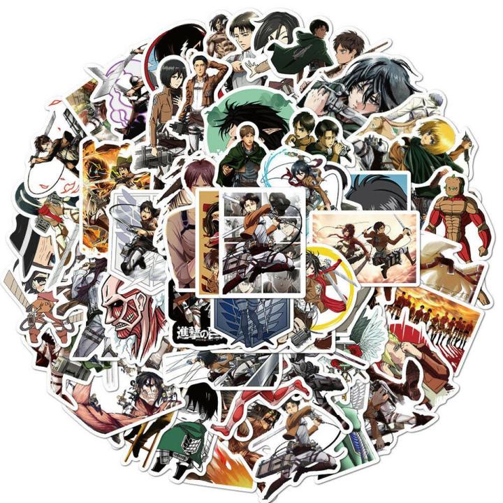 Attack on Titans Anime DIY Sticker Water Proof Decal Vinyl for Car Skateboard, Laptop, Luggage & Guitar – 100 Pieces