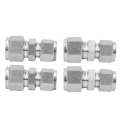 Double Ferrule Reducer Straight 4Pcs Stainless Steel Compression Fitting Double‑Ferrule Tube Adapter for Pipe. 