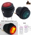 SPST 3 Pins ON OFF Waterproof Round Rocker Toggle Switch Red LED Light KCD1-5-10. 