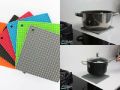2 pcs Heat Pad Square Shape Silicon Pad Hot Heat Resistant Pot Holder. 