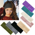 Solid Knit Sports Headband Wide Elastic Yoga Hair Bands Running Fitness Headwear Women Head Warp Hairband Sweatband Thread  Face Wash Headband Luyo. 