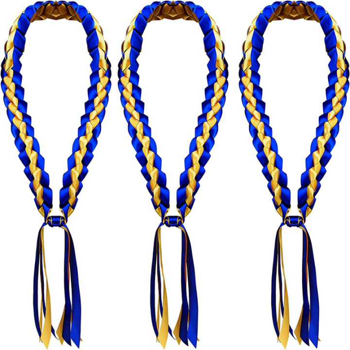 3PCS Graduation Leis Polyester Graduation Lei for Graduation Braided Graduation Leis Class of 2023 Graduation Ribbon