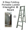 8 Step Folding Ladder Non-slip Plateform stool Heavy Duty Ladder Heavy-duty total iron body 8 feet Folding Portable Ladder. 