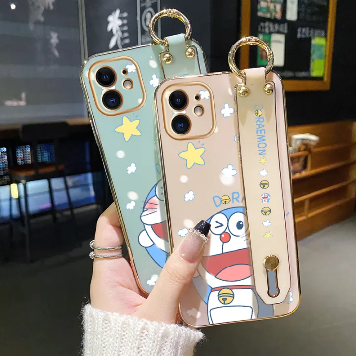 dienya%20For%20OPPO%20A31%202020%20Case%20With%20Wristband%20New%20Design%20Phone%20Case%20For%20Girl%20Women%20Thin%20Pattern%20Cartoon%20Doraemon%20Cat%20Shockproof%20Plating%20Silicone%20Casing%20Full%20Cover%20SoftCase%20Protection%20Cases%20-%20Image%204