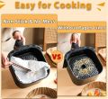 50 disposable paper liners with anti-adhesive coating for air fryer, parchment paper, and cooking paper. 
