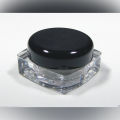 Mini Cosmetic Empty Plastic Sample Container with Black Lid 5gm. 