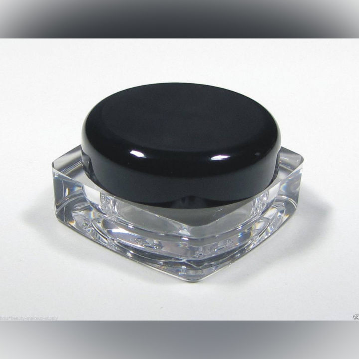 Mini Cosmetic Empty Plastic Sample Container with Black Lid 5gm