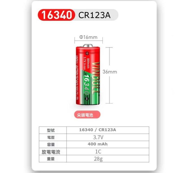 CR123A Battery Rechargeable  1200mah 3.7v Li-ion 16340| SkyScraper Store