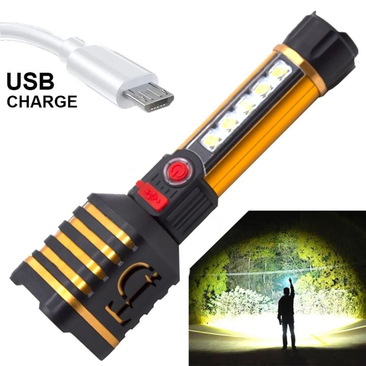 Tdplus%20Super%20Bright%20%20Rechargeable%20Flashlight%20with%20COB*3+%20Aluminum%20Lamp%20Head%2018650%20Lithium%20Battery%201200mAh%204%20Step%20Button%20Switch%20V8%20Port%20USB%20Charging%20Wire%20T59S%20New%20Arrival%20Aluminum%20Plastic%20Retractable%20Zoom%20-%20Image%202