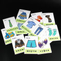 Kids Russian English Clothing/Garment Flash Cards Pocket Word Card Early Educational Learning Development Toys For Children Gif. 
