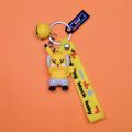 Cartoon character / action figure rubber keychain for kids (girls and boys) - Stitch, Dinosaur, Sponge bob, Spoofy, Doremon, Chilli, Cow, Bear cone. 