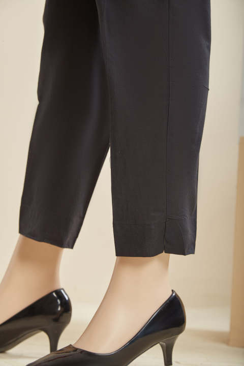 Saya Sticthed Plain Cotton Pants For Girls and Woman - Colour: Black - Design code: WBPP-203