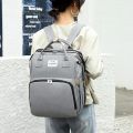 Baby Infant Nappy Changing Bag Portable Large Capacity Folding Crib Diaper Backpack Stroller Straps for Travel Multifunctional-Purple Color-Grey Color. 
