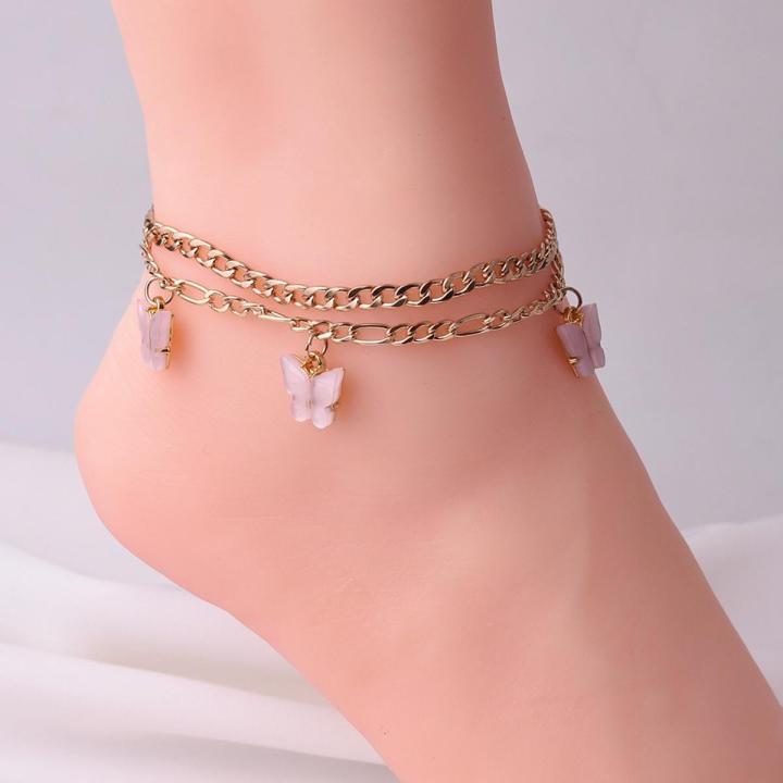 Butterfly Anklet Payal for Girls and women Simple Gold Foot