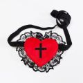 Anime Eyepatch Cosplay Black Red Heart Embroidery Single Eye Mask Blindfold Lolita Girls Love Heart Eye Patch Cosplay Accessory. 