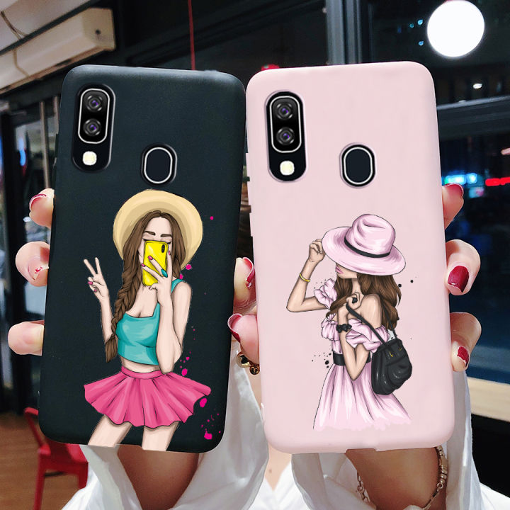 For Cover Samsung A40 Case SM-A405F Stylish Pretty Girls Silicone Soft Phone Cases For Samsung Galaxy A40 A 40 Case Coque Bumper