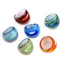 6 X Lampwork Glass Band Rings 17-19mm Multi Colors HOT. 