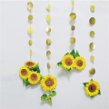 2X Sunflower Garlands for Kids Birthday Party Decorations Sun Flower Circle Dot Streamer Backdrop Banner Decor. 