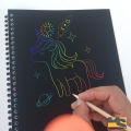 Magic Color Rainbow Scratch Paper Book Black Diy Drawing s Sing Painting Kids cute stationery. 