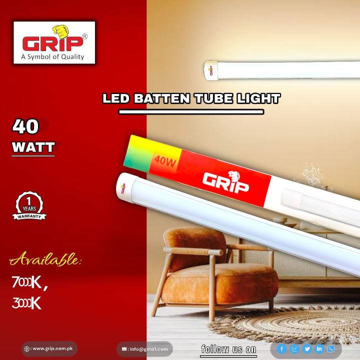 GRIP LED Batten 40 Watt Tube Light