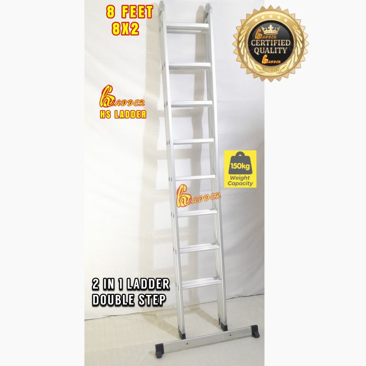 Almunium Folding Seeri 8 Feet Double Side 2 in 1 Foldable Ladder