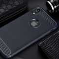 For iPhone XR Brushed Texture Carbon Fiber Shockproof TPU Protective Back Case. 