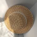 Fashion Women Natural Wheat Straw Hat Ribbon Tie 7cm Brim Boater Hat Derby Beach Sun Hat Cap Lady Summer Wide Brim Protect Hats. 