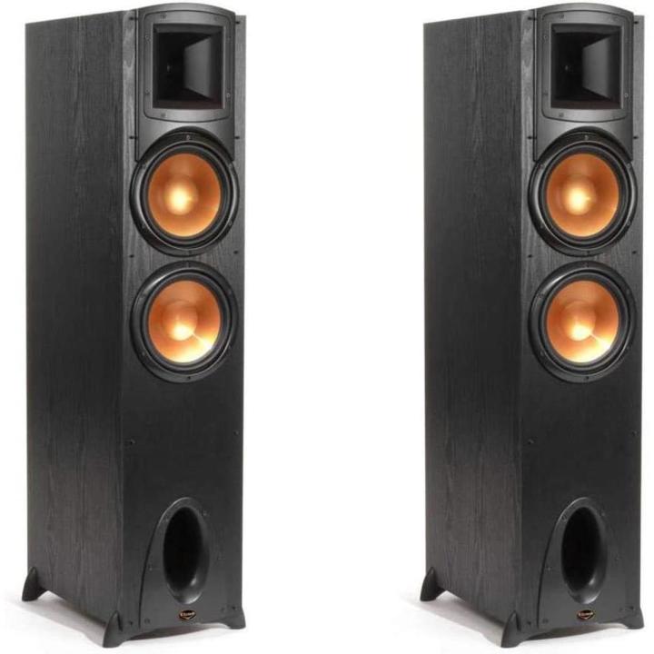 Klipsch Synergy Black Label F-200 Floorstanding Speaker Pair with Proprietary Horn Technology, Dual 6.5” High-Output Woofers, with Room-Filling Sound in Black