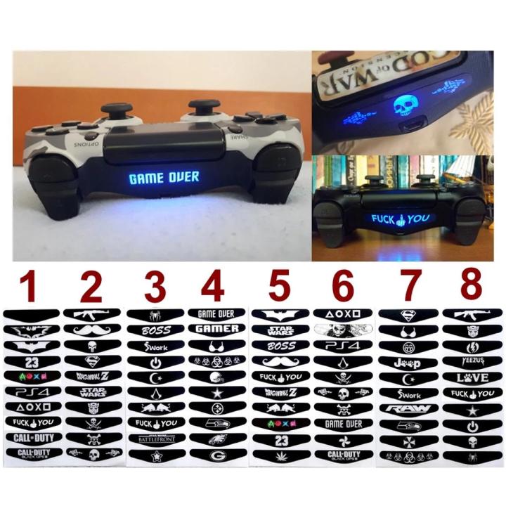 Pack of 8 - PlayStation 4 PS4 Controller LED Light Bar Decal Stickers