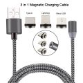 Original QC 3.0 Magnetic Fast Charging Cable + Data Cable 3A For Micro USB Android - iPhone - Type C - All in One in one Braided LED Fast Charging Cable- 3in1. 