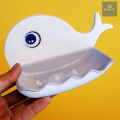Fish Shape Cute Soap Plastic Dish Adhesive Waterproof Wall Mounted Bar Soap Dish Holder Organizer Rack Hanging Bathroom Soap Tray | (random color).. 