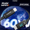 FASTER 60W USB-C TO USB-C DIGITAL DATA CABLE. 