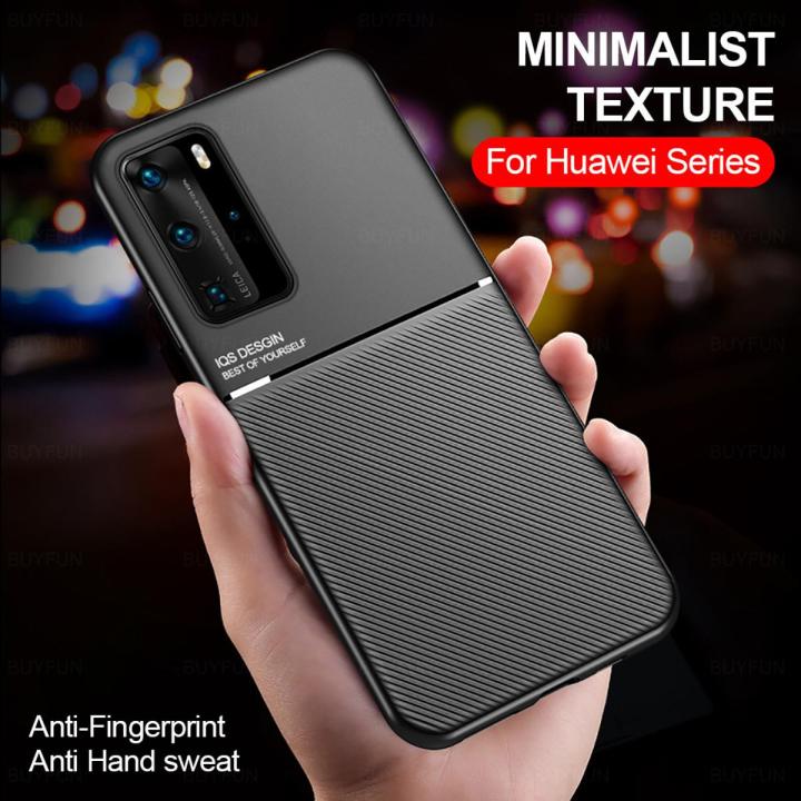 For Huawei P40 pro 360 Full Protection Case For Huawei P40 pro Double-Sided Shockproof Phone Cover leather feel car magnetic attraction Phone Case